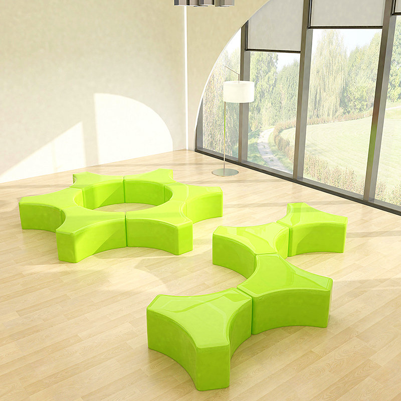 玻璃钢座椅商场美陈休闲椅连体靠背字母坐凳户外公园休息长椅定制