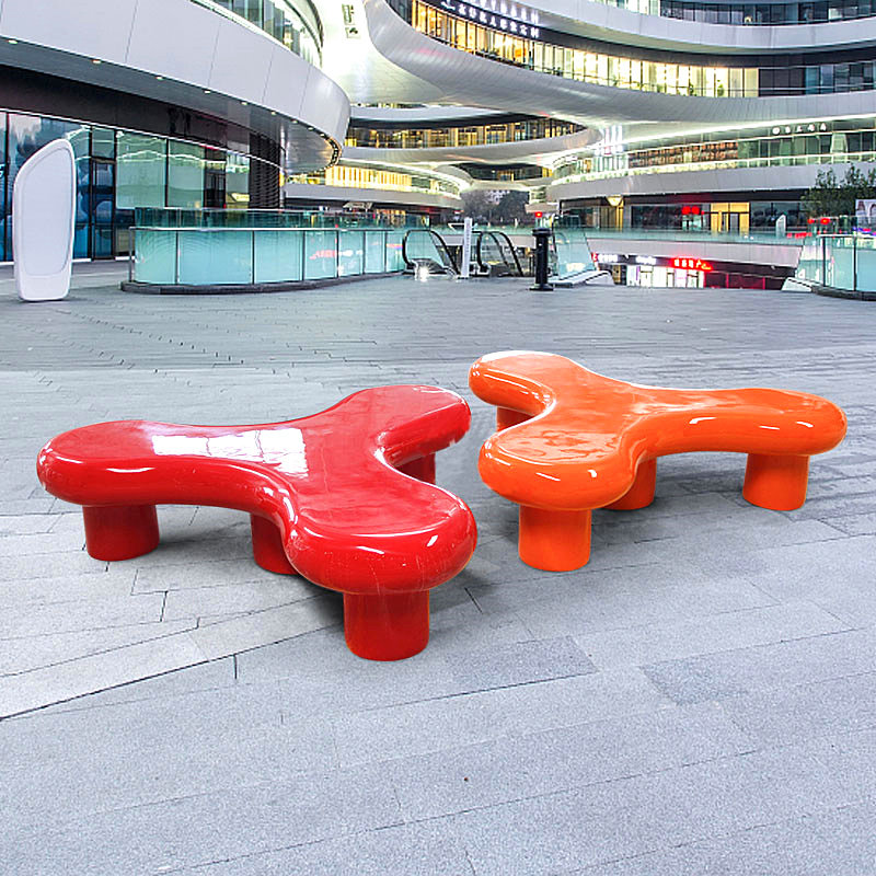 玻璃钢防腐木休闲椅户外公园等候椅广场坐凳商场花盆组合座椅定制