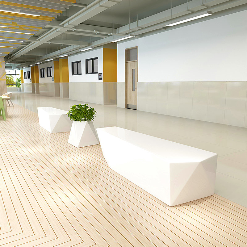 商场玻璃钢休闲座椅户外商业酒店创意公共休息区花盆坐凳定制公园