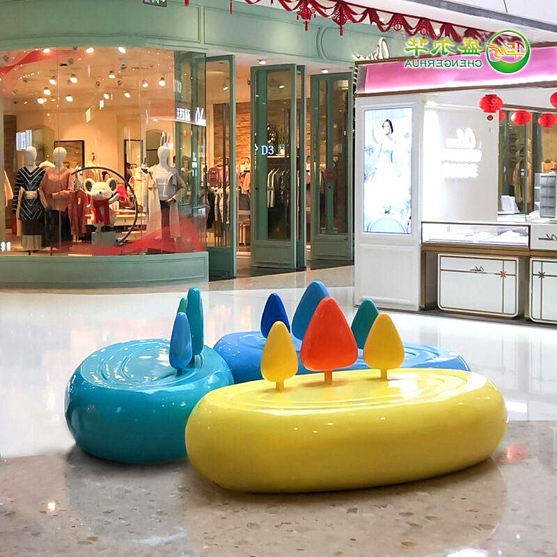 玻璃钢树池座椅户外花盆种植池拼接长坐凳广场异形花坛休闲椅定制