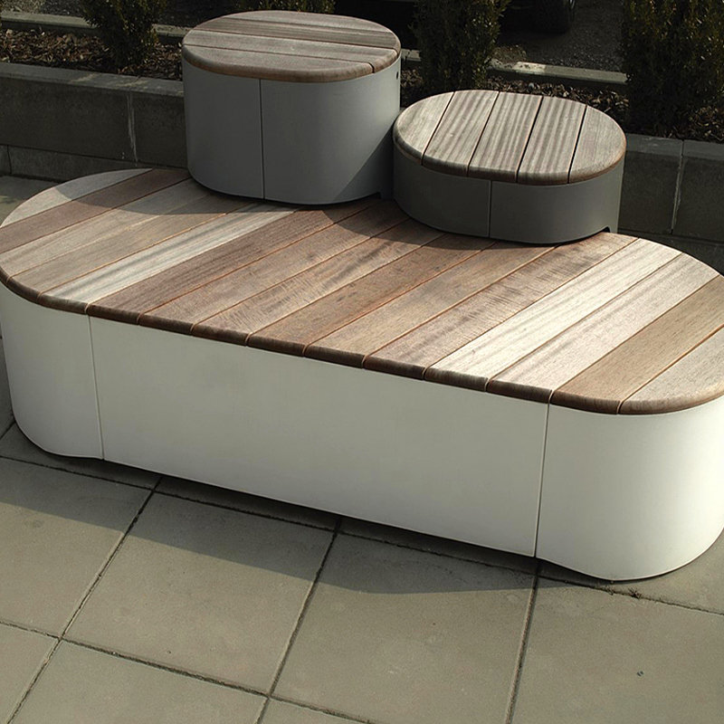 商场休闲座椅创意美陈玻璃钢花盆座椅组合环形坐凳休息等候椅定制