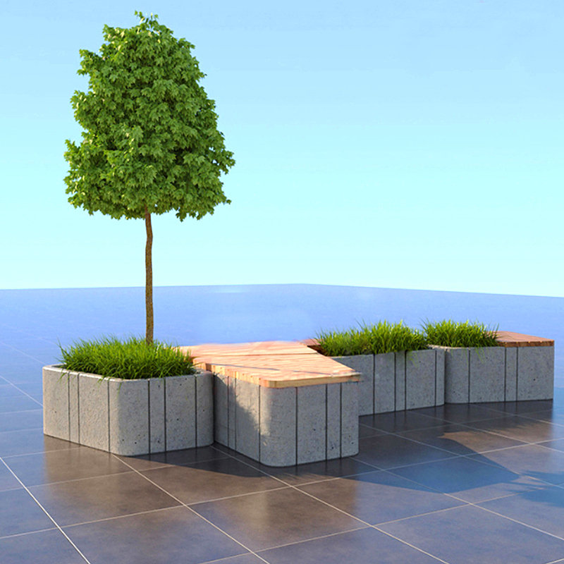 定制户外玻璃钢树池坐凳创意景观园林花坛座椅商场休息等候休闲椅