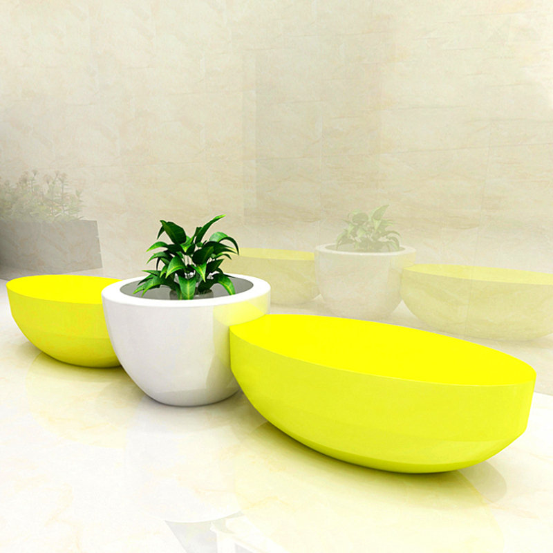 玻璃钢休闲椅商场酒店室内公共休息区座椅软包鹅卵石户外沙发坐凳