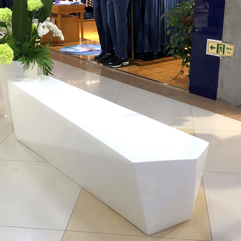 玻璃钢座椅户外椅子公共休息区等候区坐凳创意月亮型椅商场休闲椅