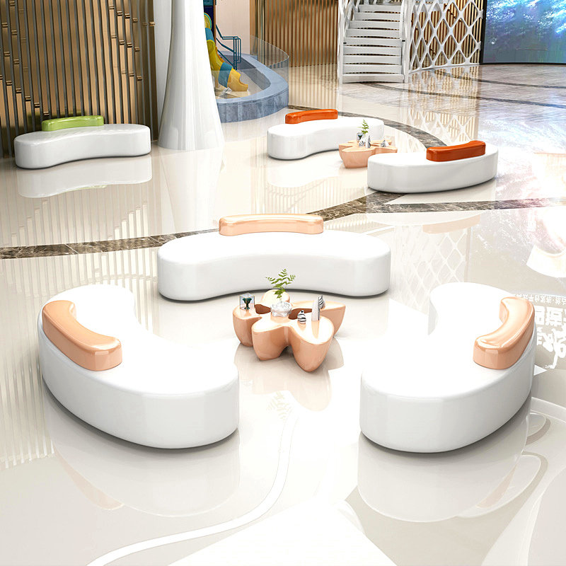 商场玻璃钢休闲日字形座椅商业美陈室内外等候椅创意百搭休闲坐凳